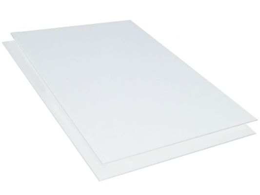 Plastic plate ABS 3mm White 500 x 300 mm (50 x 30 cm) Protective foil one side and Made in Germany